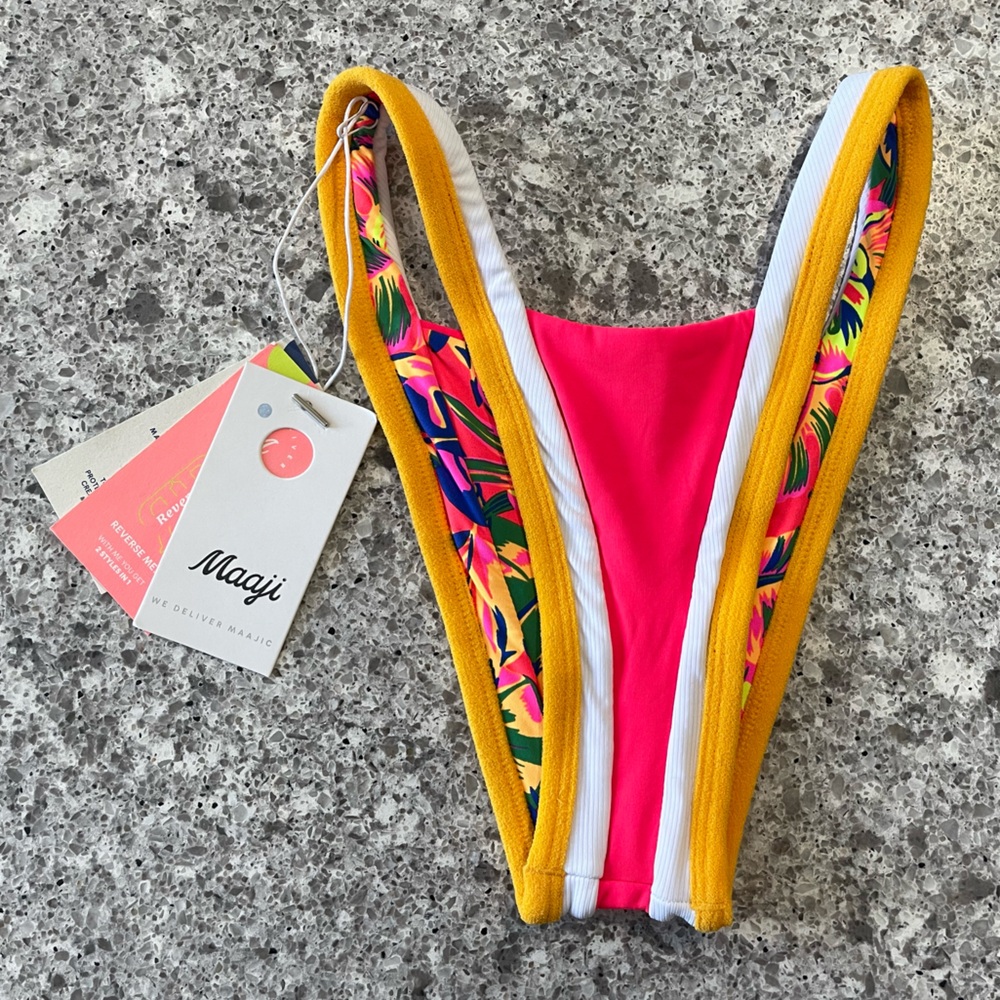 Maaji Cherry Red Trinity Double V Bikini Bottom